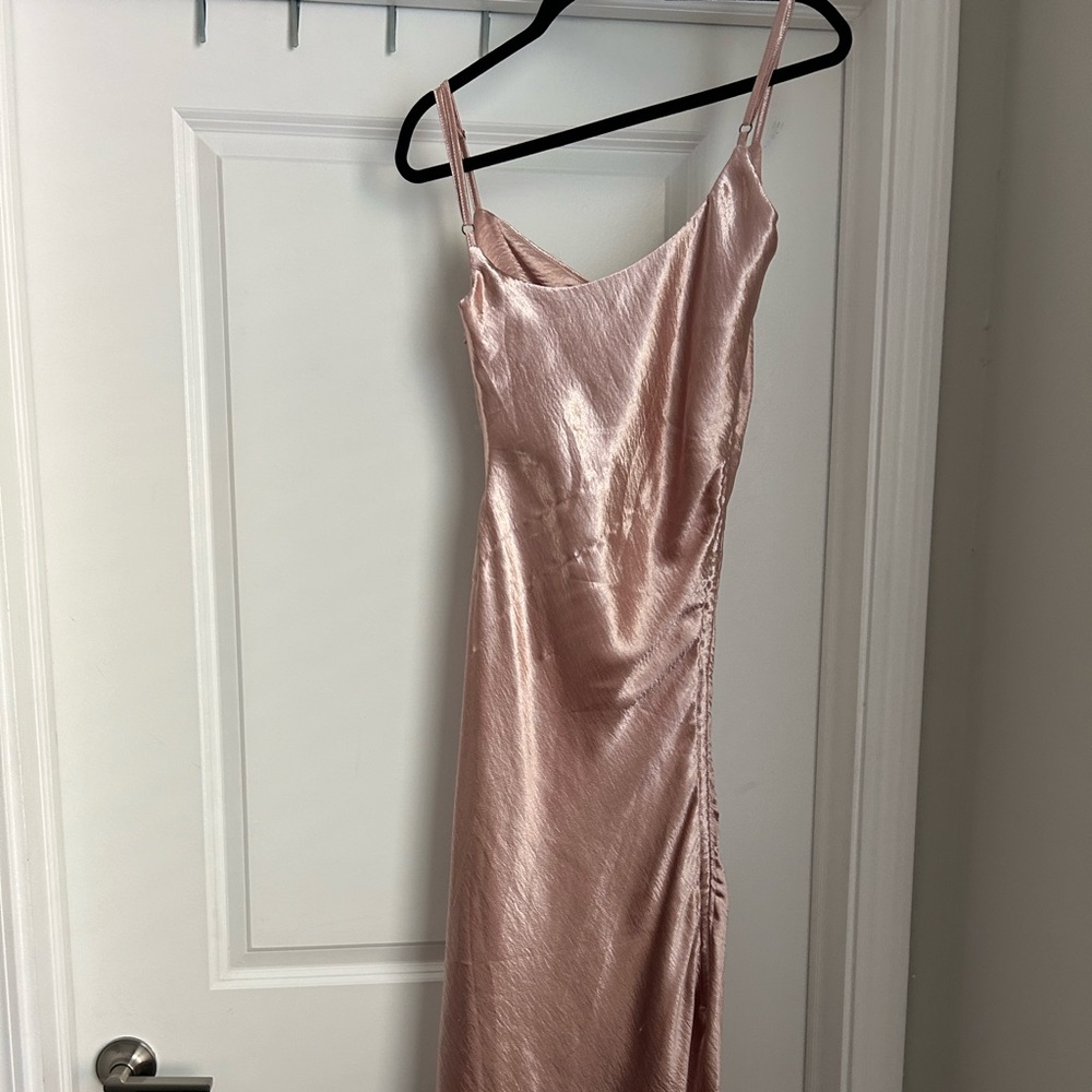 Metallic Pink Asymmetrical Dress